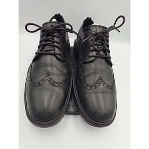 Size 10 Cole Haan Men's Grand+ Wingtip Oxford Black Leather Comfort Shoes C36938